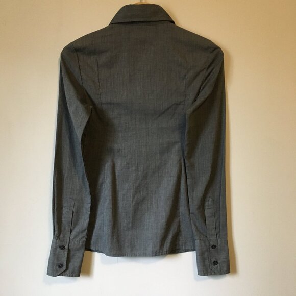 Vintage Suzy Shier Industrial Grey Cotton Blend Button Up Dress Shirt - Picture 2 of 14